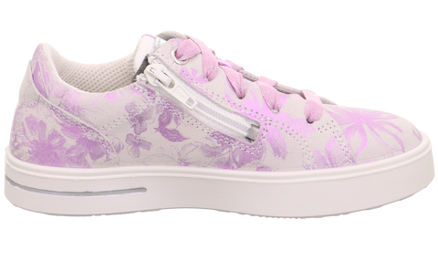 SUPERFIT Halbschuh STELLA 807-103 - hellgrau / lila Blumen