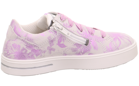 SUPERFIT Halbschuh STELLA 807-103 - hellgrau / lila Blumen by SUPERFIT