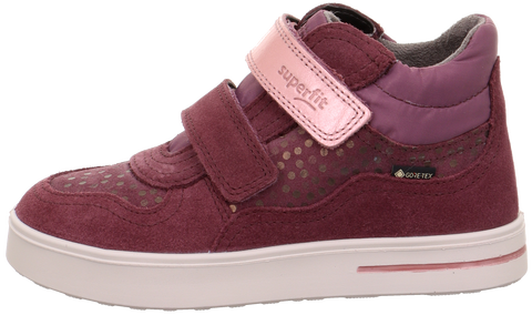 Seitenansicht: beere/rosa SUPERFIT Gore-Tex Knöchelschuh Stella 816-500 mit Klettverschluss