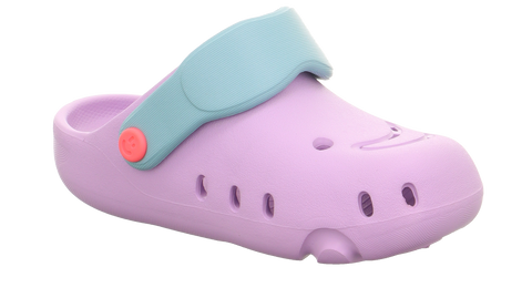 Bequeme Superfit Splash 990-8500 - lila / hellgrün Kinderschuhe mit flexiblem Material und guter Passform
