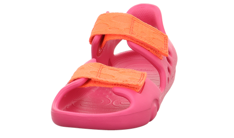 Bequemer und strapazierfähiger Kinderschuh in Rosa und Orange von Superfit Splash 991-55