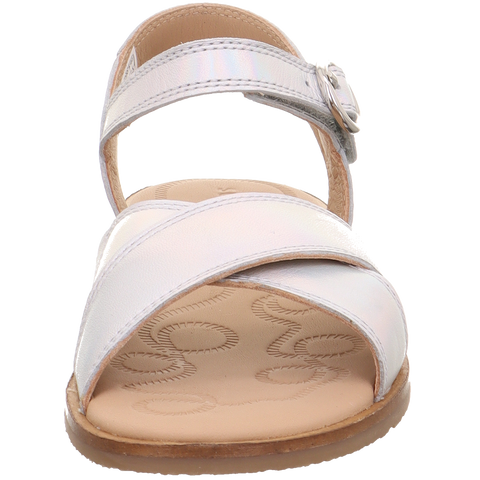 SUPERFIT FLAIR 1000-95 Sandale, silber, Leder, verstellbare Riemen mit Schnalle, flache Sohle