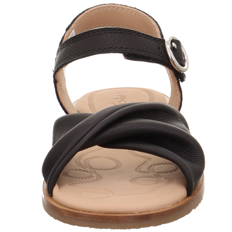 SUPERFIT FLAIR 1001-00 Sandalen, schwarz, Leder, verstellbarer Riemen mit Schnalle.