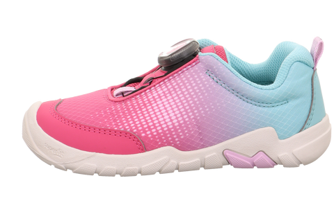 Superfit pink, purple, and turquoise half shoe barefoot shoe TRACE 6026-550