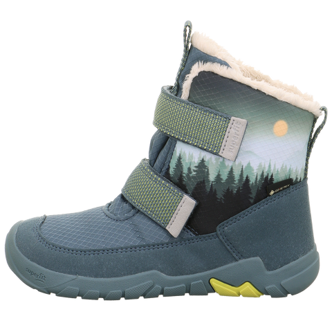 High-performance SUPERFIT Stiefel Barfußschuh TRACE 6039 in 80 petrol color, designed for winter landscapes, featuring durable materials and comfortable fit
