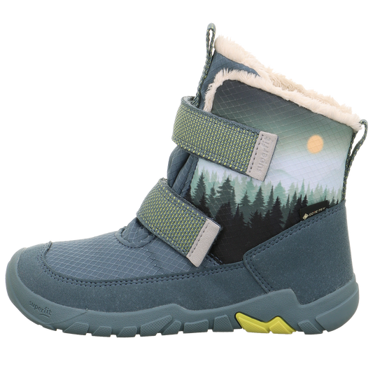 High-performance SUPERFIT Stiefel Barfußschuh TRACE 6039 in 80 petrol color, designed for winter landscapes, featuring durable materials and comfortable fit