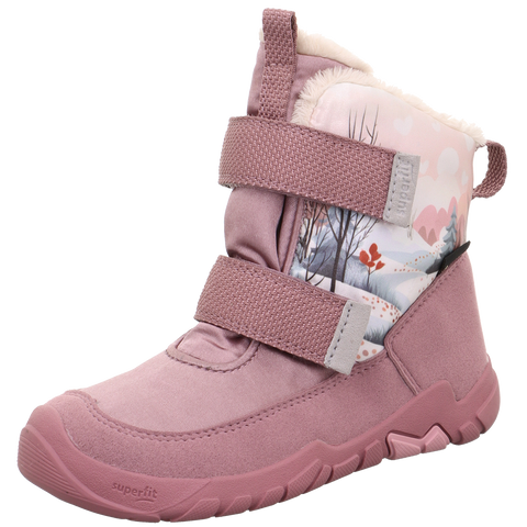  Close-up of the high-quality material of the SUPERFIT Stiefel Barfußschuh TRACE 6039-85 in altrosa