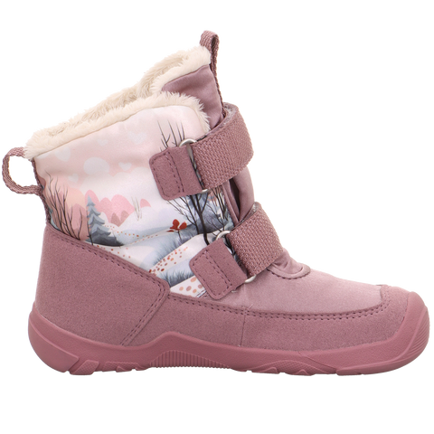  Side view of the stylish and comfortable SUPERFIT Stiefel Barfußschuh TRACE 6039-85 in altrosa