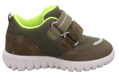 Olive green and neon yellow SUPERFIT GORE-TEX Halbschuh SPORT7 MINI 6182-700 for active kids