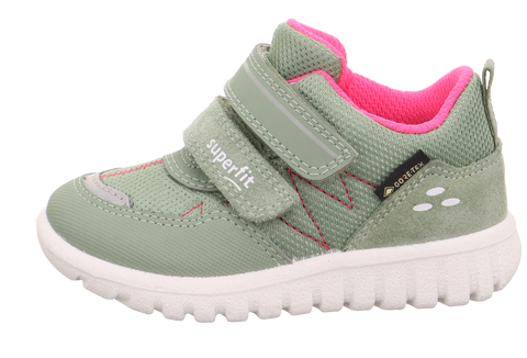 High-performance SUPERFIT GORE-TEX Halbschuh SPORT7 MINI 6182-75 in a stylish salbei and pink color combination, perfect for active kids