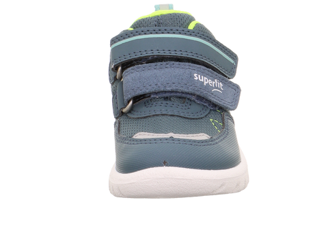 Light blue and neon green SUPERFIT GORE-TEX Halbschuh SPORT7 MINI 6182-803, a durable and waterproof sports shoe for active kids