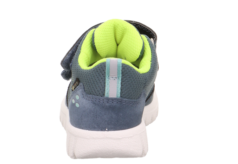 Light blue and neon green SUPERFIT GORE-TEX Halbschuh SPORT7 MINI 6182-803, a high-performance athletic shoe for kids