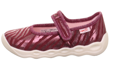 SUPERFIT Hausschuh BUBBLE 6271-501 - bordeaux / Zebramuster
