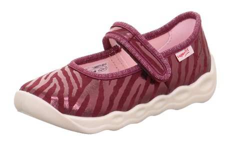 SUPERFIT Hausschuh BUBBLE 6271-501 - bordeaux / Zebramuster