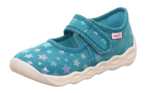 SUPERFIT Hausschuh BUBBLE 6272-700 - smaragdgrün / Sterne
