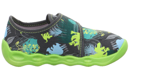 Pantuflas SUPERFIT BUBBLE 6273-201 - verde / antracita / dinosaurios