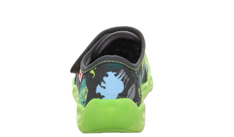 Pantuflas SUPERFIT BUBBLE 6273-201 - verde / antracita / dinosaurios