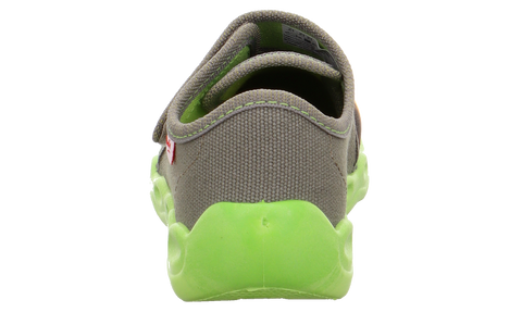 SUPERFIT Hausschuh BUBBLE 6274-701 - khaki / neongrün / Drache
