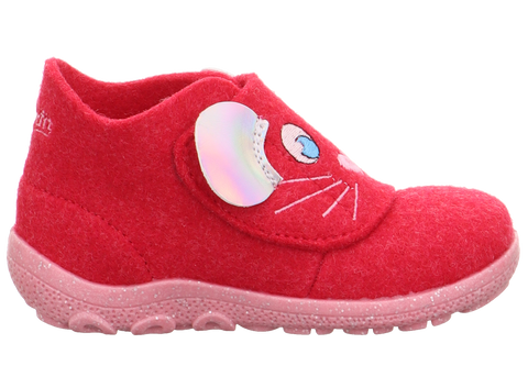 Superfit Happy 6295/551 Hauschuh in himbeer and Maus color, comfortable and cozy indoor slipper
