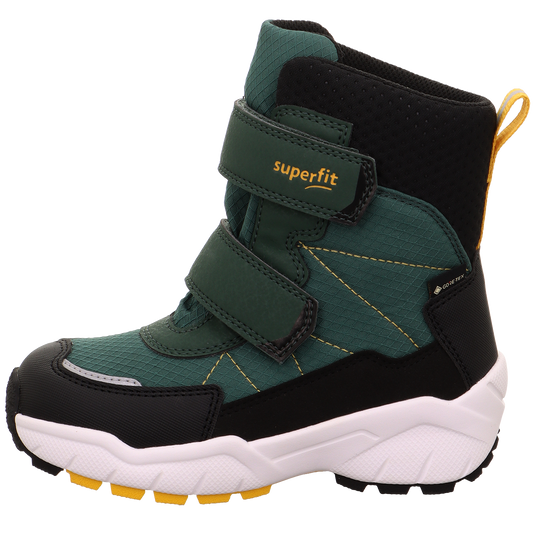 High-quality SUPERFIT GORE-TEX STIEFEL CULUSUK 9174/70 in tannengrün and schwarz, perfect for outdoor activities and harsh weather conditions