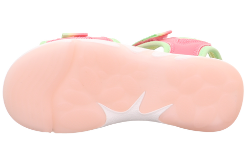 SUPERFIT Sandalen PEBBLES 9540-552, pink/neongrün; Unteransicht der rosa Gummi-Sohle.