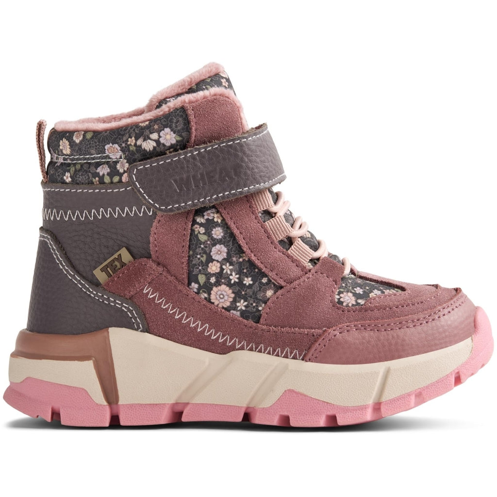 WHEAT TEX Knöchelschuh MUNI WF533K-02 in rosé mit Wildblumenmuster