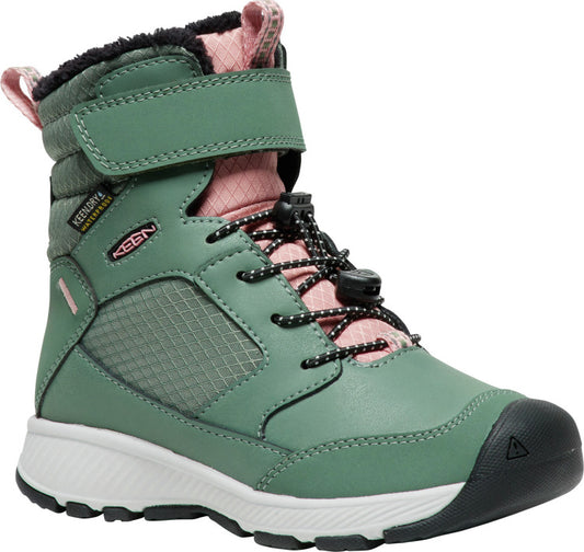 KEEN WP TEX Stiefel SKUA WINTER - eukalyptus / rosa outdoor winter boots in green and pink color