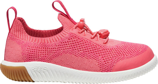 Barfuß Halbschuh KNX KNIT LACE - himbeer in dynamischem Design und leuchtendem Himbeerfarbe 