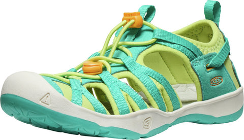 Bequeme Kindersandale mit türkisfarbenen und limettenfarbenen Details