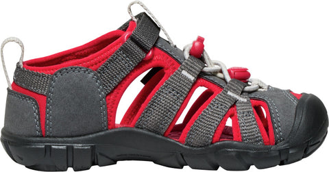 KEEN Seacamp II CNX Halbsandale in grau, hellgrau und rot für Kinder
