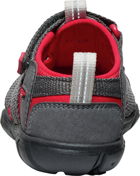 KEEN Halbsandale SEACAMP II CNX - grau / hellgrau / rot - strapazierfähige Kindersandale