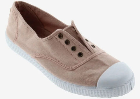 Slip-On-Sneaker in zartem Rosa mit Schleifenapplikation und flacher Sohle