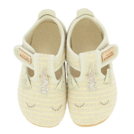 Hausschuh von LIVING KITZBÜHEL in beige mit Einhorn-Motiv - Modell 4701/200