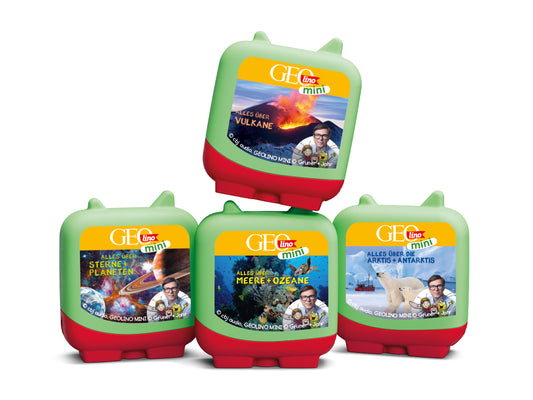 Four clever GEOLINO MINI TONIES, an innovative product for kids