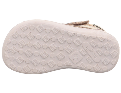 SUPERFIT Schuhsohle, Detailaufnahme der weißen Sohle mit quadratischem und kreisförmigem Profil.
