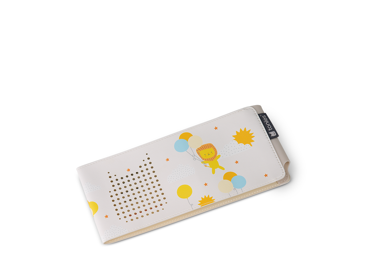 Veganer Leder- und Silikonmaterialien, geeignet für Kinder ab 1 Jahr, mit präzise positionierten Lautsprecheröffnungen