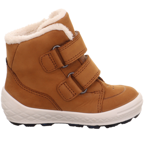 Brown leather and waterproof GORE-TEX ankle boot with lace-up closure