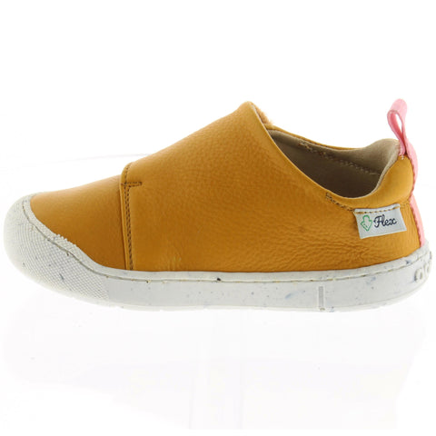 Alt text: ACEBO'S Barfuß Halbschuh 1376 VE in curry and rosa colors, a comfortable and stylish barefoot shoe for women