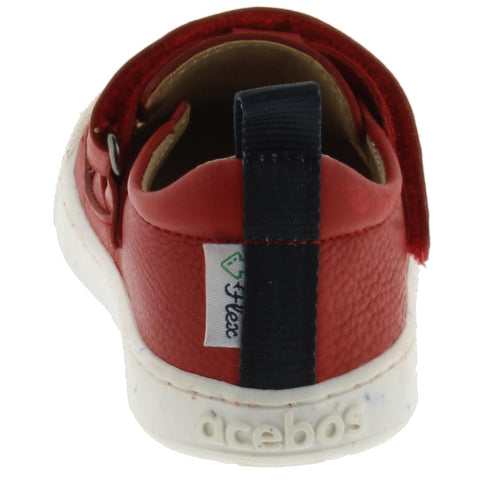 ACEBO'S Barfuß Halbsandale 1377VE - rot in a vibrant red color, perfect for summer strolls by the beach or in the city 