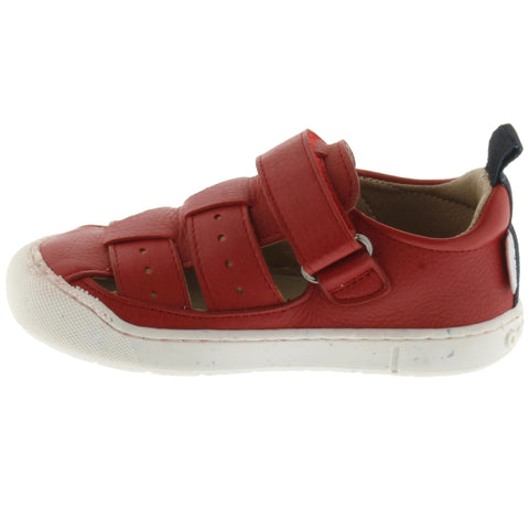 Komfortable rote Barfuß Halbsandale 1377VE von ACEBO'S