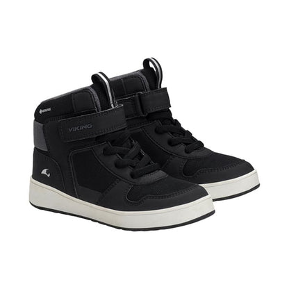 VIKING GORE-TEX Knöchelschuh JACK MID WARM GTX in Schwarz mit Klettverschluss und wasserdichtem Gore-Tex-Material
