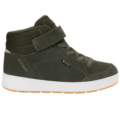 Stiefel aus Veloursleder und Funktionstextil mit Klettverschluss und wasserfester Gore-Tex Membran