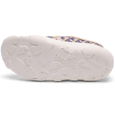 Stilvolle Hausschuhe für Damen in beige und lila mit Klettverschluss und bequemer Passform