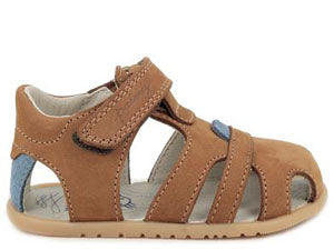 PRIMIGI Barfußschuh Halbsandale 414011 - braun / blau