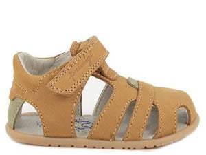 PRIMIGI Barfußschuh Halbsandale 414022 - cognac / grün