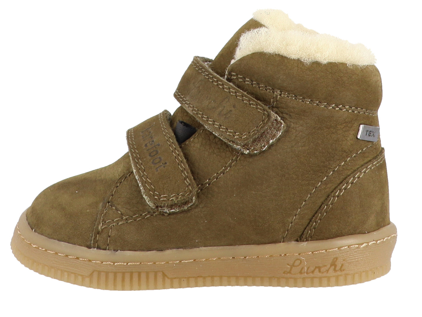 LURCHI TEX Barfuß Knöchelschuh Felix in Olivgrün mit atmungsaktivem Obermaterial