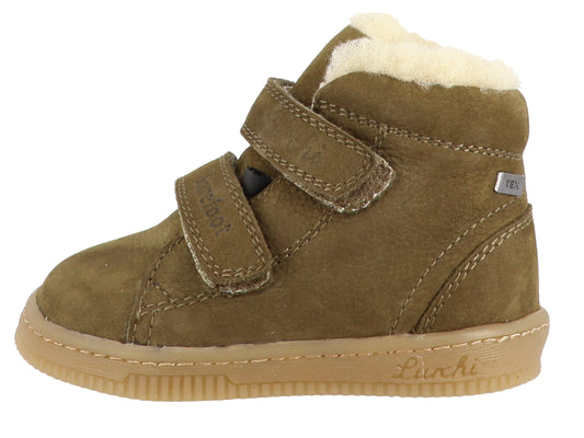 LURCHI TEX Barfuß Knöchelschuh Felix in Olivgrün mit atmungsaktivem Obermaterial