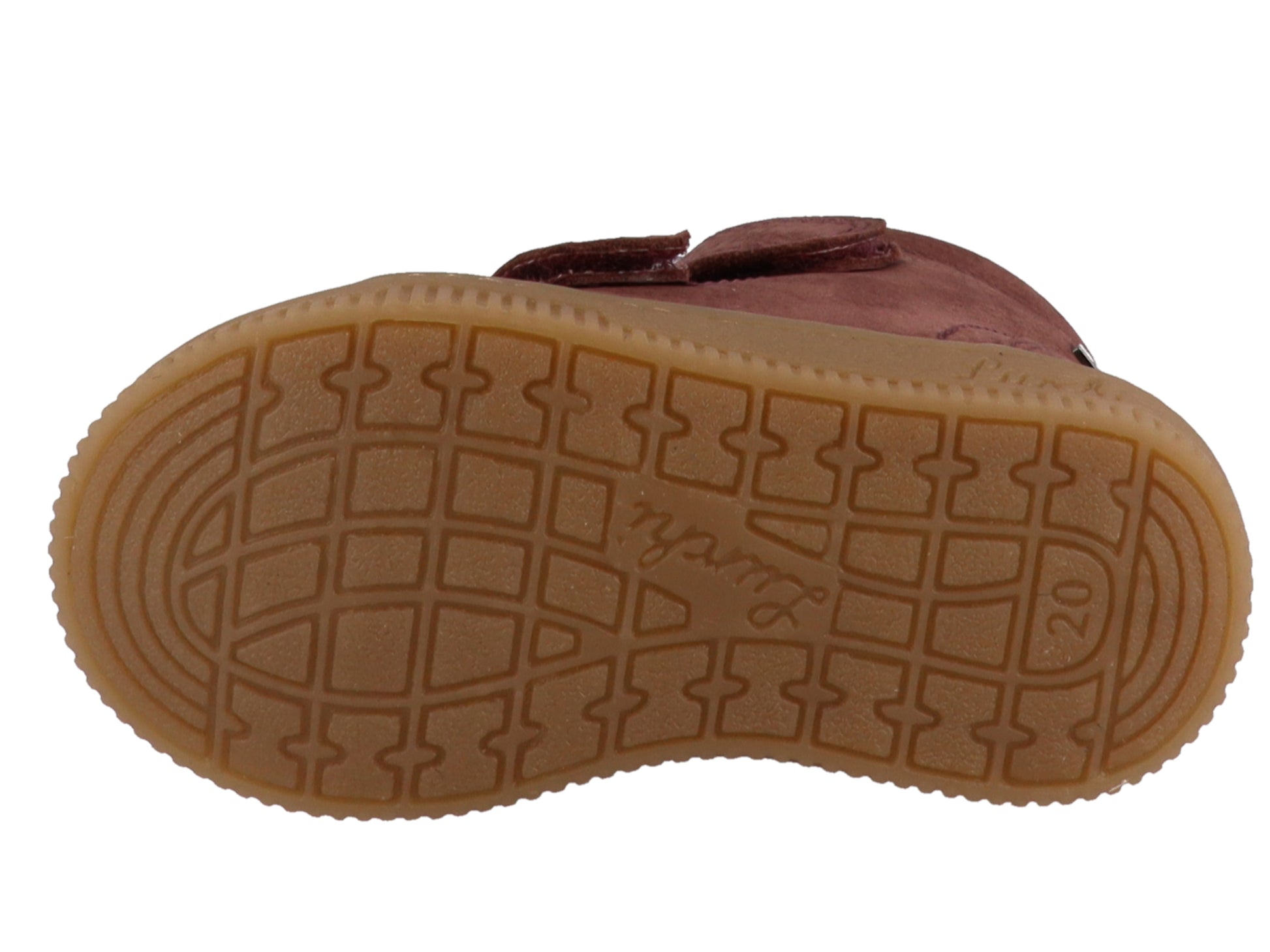 Der LURCHI TEX Felix Barfußschuh in Bordeaux auf einem natürlichen Hintergrund, betont die stilvolle und funktionale Gestaltung