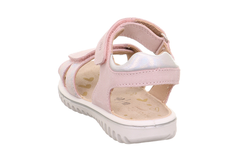 Rosa und silberne SUPERFIT Sandale SPARKLE 9004-553 mit funkelnden Details