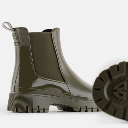 Stylische LEMON JELLY Gummistiefel in PEACHY in Olivgrün, ideal für Regenwetter und Outdoor-Abenteuer